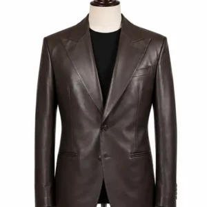 Shop Ludacris Dark Brown Leather Blazer For Men
