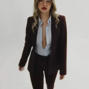Shop Madelyn Cline Dark Red Wool Blazer For Women