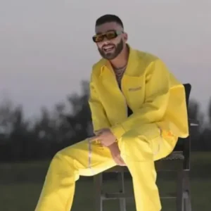 Shop Manuel Turizo Yellow Shirt Style Leather Jacket