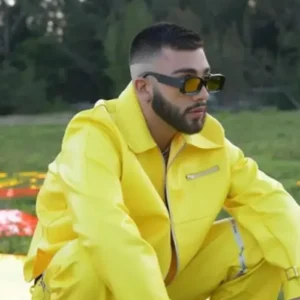 Shop Manuel Turizo Yellow Shirt Style Leather Jacket Sale