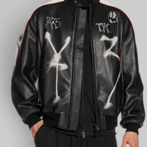 Shop Mark Gonzales Fall and Winter 2026 Y-3 Chito Black Leather Biker Jacket