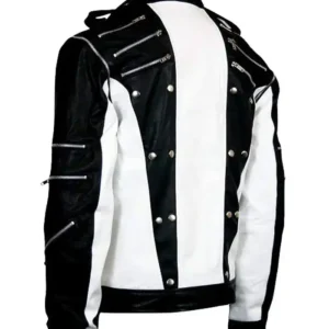 Shop Michael Jackson Thriller Black and White Leather Jacket