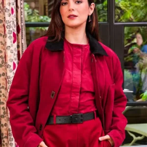 Shop Monica Barbaro One Night Only Photocall New York Red Jacket For Men and Women