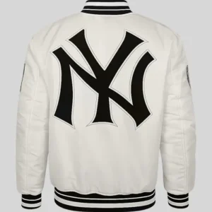 Shop New York Yankees Retro Full-Snap Off White Satin Jacket For Men and Women