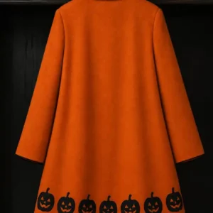 Shop Nia Vardalos The Curse of Bridge Hollow Pumpkin Orange Wool Coat