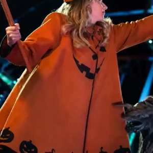 Shop Nia Vardalos The Curse of Bridge Hollow Pumpkin Orange Wool Coat For Women
