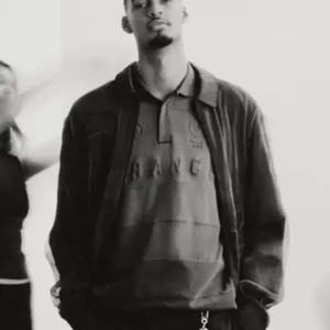 Shop Nike Atelier x Victor Wembanyama Total 90 Black Suede Leather Jacket