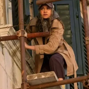 Shop Outer Banks S05 Kiara Carrera Beige Trench Coat