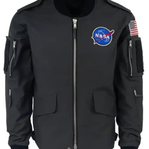Shop Patrick Wilson 53rd Happy Birthday Black Nasa Bomber Jacket