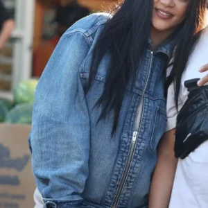 Shop Rihanna Beverly Hills 2026 Blue Denim Jacket