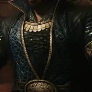 Shop Tenoch Huerta Movie Avengers Doomsday Namor Blue Leather Trench Coat