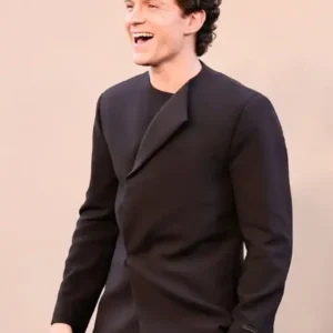 Shop Tom Holland The Odyssey New York Premiere 2026 Black Collarless Suit