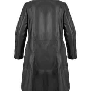 Shop Women Gothic Style Black Leather Zip-Up Vampire Coat