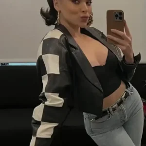 Sinners Hailee Steinfeld Black and White Checkered Jacket For Women