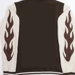 Skull Cross Embroidered Wool Varsity Jacket For Sale