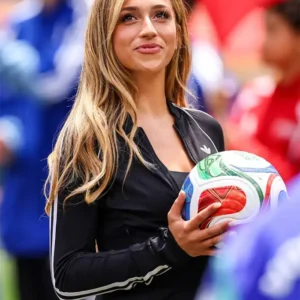 Spain vs Belgium Tate McRae delivering Ball Jacket