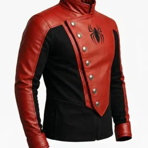 Spider-Man Red and Black Superhero Costume Leather Jacket
