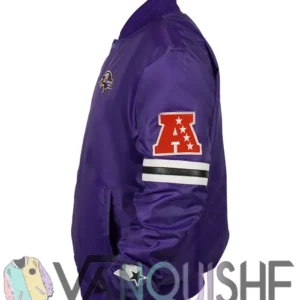 Starter Bomber Baltimore Ravens Purple Satin Jacket For Sale