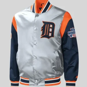 Starter Gray Detroit Tigers Satin Jacket