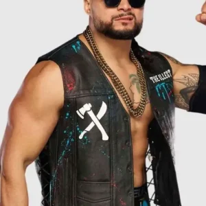 TNA Rebellion 2026 Mike Santana Black Leather Vest