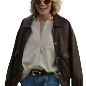 TV Series In the City 2026 Lindsay Hubbard Brown Bomber Leather Jacket
