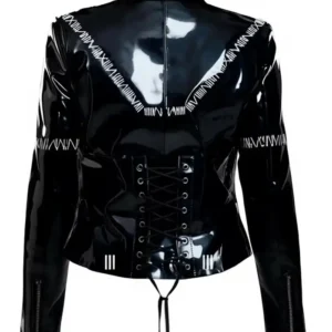 The Black Cats Halloween Cosplay Cropped Leather Jacket For Women