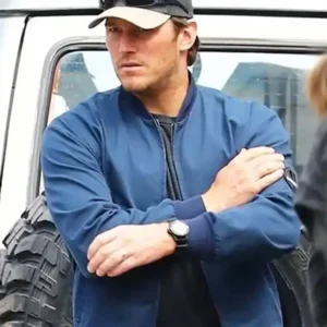 The Terminal List Chris Pratt Blue Jacket For Men