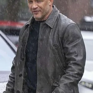 Tom Hardy TV Series Mobland 2026 Harry Da Souza Black Leather Jacket