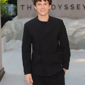 Tom Holland The Odyssey New York Premiere 2026 Black Collarless Suit