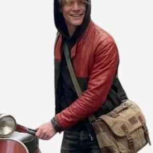 Tom Rhys Harries Movie Clayface 2026 Matt Hagen Red and Black Leather Jacket