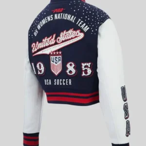 United States 1985 US Womens National Team Legacy Cropped Wool Varsity Jacket