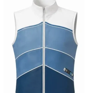 Vanessa Kirby Movie Avengers Doomsday Sue Storm Blue and White Full-Zip Vest