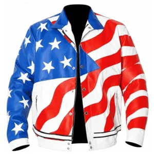 Vanilla Ice USA Flag Leather Jacket