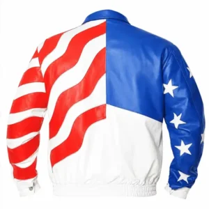 Vanilla Ice USA Flag Leather Jacket For Sale