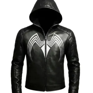 Venom Cosplay Hooded Leather Jacket