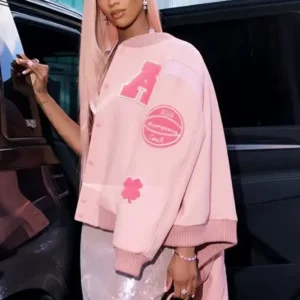 WNBA All-Star Game 2026 Angel Reese Custom Coach Pink Varsity Jacket
