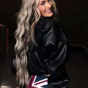 WWE Superstar 2026 Tiffany Stratton Black Cropped Leather Jacket