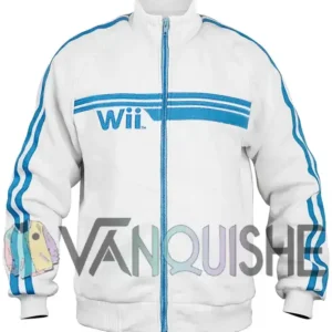 Wii White Full-Zip Track Jacket For Men and Women