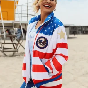 Women American Flag Windbreaker Jacket