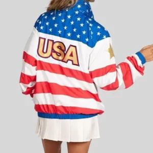 Women American Flag Windbreaker Multicolor Zipper Jacket Sale