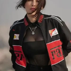 Zyrox F1 Ferrari Racing Streetwear Black Jacket For Sale