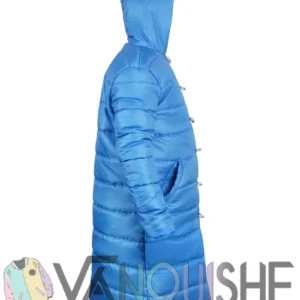 Adam Sandler 2000 Movie Little Nicky Blue Padded Long Puffer Hooded Jacket For Sale