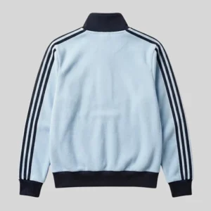 Adidas Jennie Kim Blackpink SS26 White Fleece Track Jacket For Sale