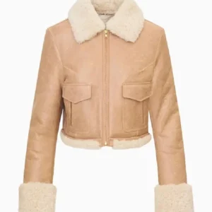 Ava Dash TV Series Next Gen NYC 2026 Beige Shearling Leather Jacket