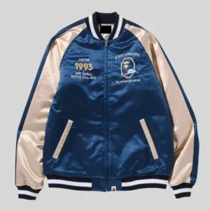 BAPE Japan Souvenir Blue Satin Jacket