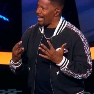 Beat Shazam S08 Jamie Foxx Patterned sleeves Black Varsity Jacket