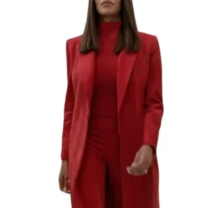Beauty in Black Mallory Red Long Coat