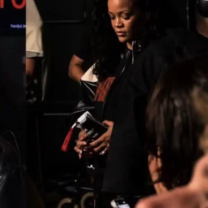 Belgium 2026 Rihanna Martine Rose Super Bowl Black and White Leather Jacket On Sale