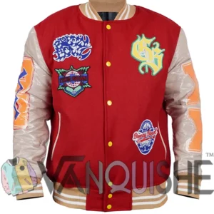 Breezy Bowl XX Chris Brown Letterman Red Varsity Jacket Front
