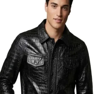 Brooks Marks Next Gen NYC 2026 Black Trucker Leather Jacket
